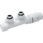 D-design thermostatische radiatorkraan kit bitube/monotube + aansluiting 16mm hoek mat wit