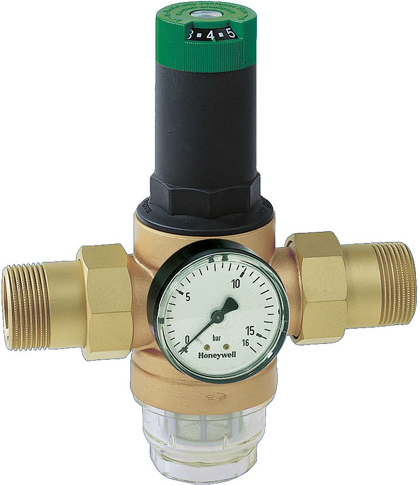 D06F34AM.jpg Honeywell promo 3/4M drukregelaar 3/4 met manometer D06F34AM - Afbeelding 1