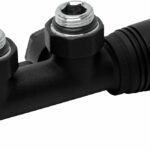 D-DESIGN TWEE-BUIS/ENKELE-BUIS THERMOSTATISCHE RADIATOR KRAAN KIT + 16MM AANSLUITING MAT ZWART DB2