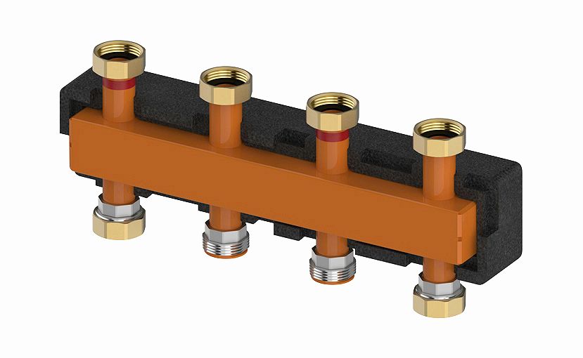 M6630122.jpg MEIBES SEGMENT DE DISTRIBUTION OUVERT POUR 2+1 CIRCUITS DE CHAUFFAGE M6630122 - Image 1