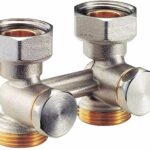 Giacomini Twee-buizen blok binnenvloer met vernikkelde afvoer 3/4x18-R387 R387X001