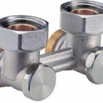 Giacomini Binnenwandblok met twee buizen en vernikkelde afvoer 3/4x18-R388 R388X001